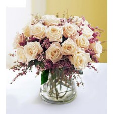 White Roses in a Small Vase